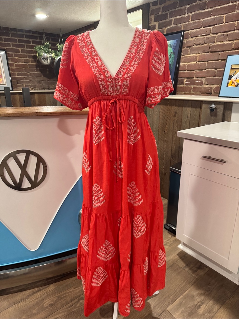 In Loom embroidered maxi dress, NWT